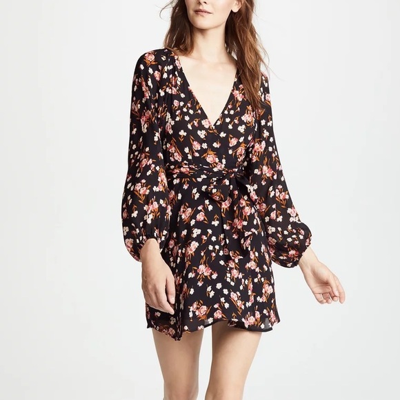 ALC Floral Black Dress - Picture 1 of 8